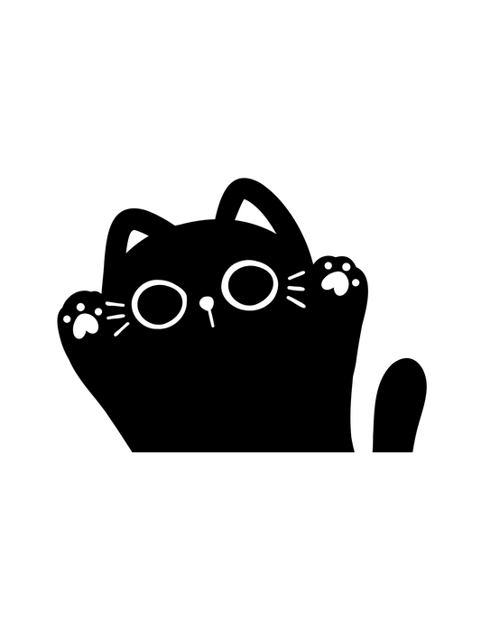 Black Cat Peeker Sticker